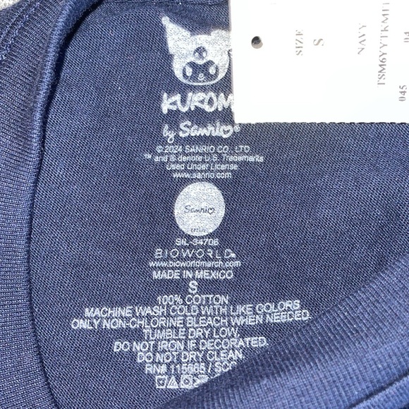 Kuromi Navy Blue Short Sleeve Graphic T-Shirt - Picture 6 of 6